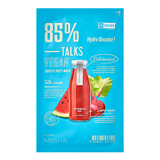 Купить MISSHA Talks Vegan Squeeze Hydro Booster Маска антистресс для лица с экстрактами арбуза и свеклы 27 г 1 шт цена