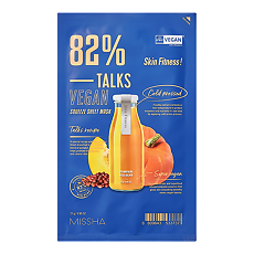 Купить MISSHA Talks Vegan Squeeze Skin Fitness Маска освежающая для гладкости кожи с экстрактами тыквы и красных бобовых 27 г 1 шт цена