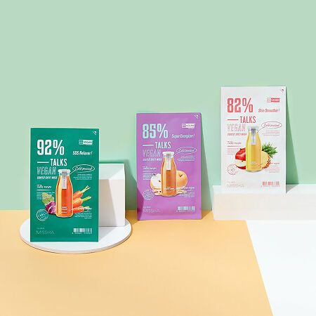 MISSHA Talks Vegan Squeeze Super Energizer Маска питание для истощенной сухой кожи с экстрактами дикой груши и колокольчика 27 г 1 шт