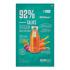 Купить MISSHA Talks Vegan Squeeze SOS Relaxer Маска-SOS успокаивающая кожу с экстрактами моркови и кольраби 27 г 1 шт цена