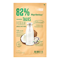 Купить MISSHA Talks Vegan Squeeze Mega Nutritious Маска энерджайзер с экстрактами нони и кокоса 27 г 1 шт цена