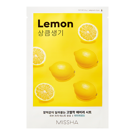 MISSHA Airy Fit Маска для лица освежающая с экстрактом лимона для тусклой кожи 19 г 1 шт