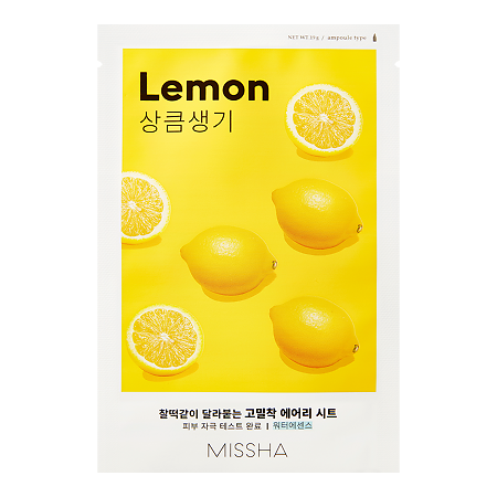 Изображение товара Маска для лица MISSHA Airy Fit Sheet Mask Lemon освежающая 19 г