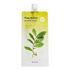 Купить MISSHA Pure Source Pocket pack Маска кремовая ночная с экстрактом зеленого чая 10 мл 1 шт цена