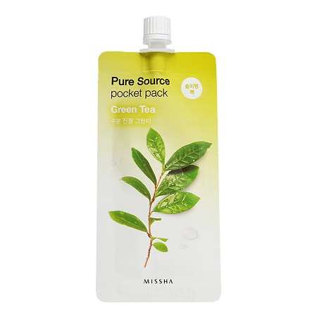MISSHA Pure Source Pocket pack Маска кремовая ночная с экстрактом зеленого чая 10 мл 1 шт