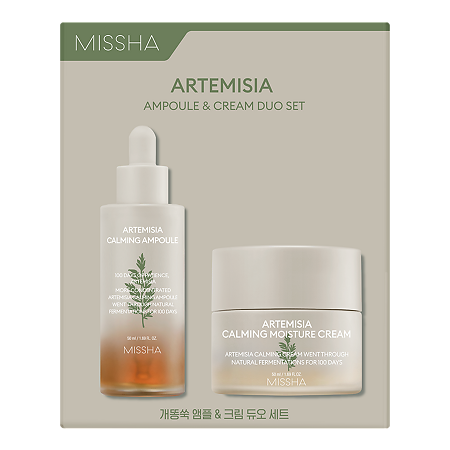Изображение товара MISSHA Набор Artemisia Calming Крем для чувствительной кожи 50 мл+Сыворотка для чувствительной кожи 50 мл 1 уп