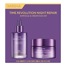 Купить MISSHA Набор Time Revolution Night Repair Антивозрастной крем для лица 50 мл+Сыворотка для лица 50 мл 1 уп цена