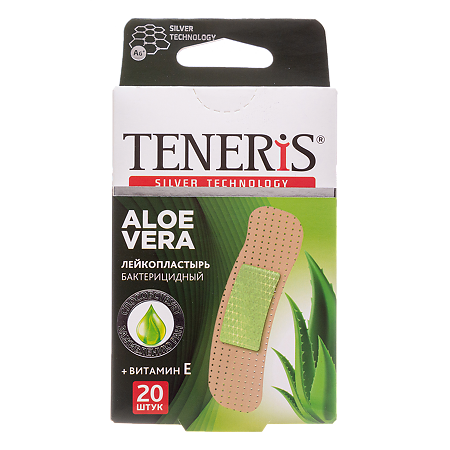 Teneris Лейкопластырь с подушкой алоэ на полимерной основе 20 шт