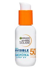 Купить Garnier Ambre Solaire Сыворотка для лица солнцезащитная Невидимая Защита SPF50 1 шт 30 мл цена