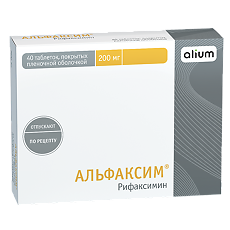 Купить Альфаксим таблетки покрыт.плен.об. 200 мг 40 шт цена