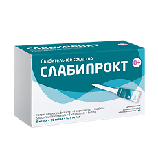 Изображение товара Слабипрокт раствор ректальный 9 мг/мл+90 мг/мл+625 мг/мл микроклизмы 5 мл 12 шт