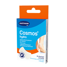 Купить Пластырь гидроколлоидный Cosmos Hydro для влажных мозолей на пятку 75 мм х 45 мм 5 шт цена