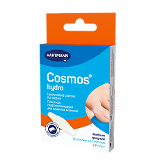 Купить Пластырь гидроколлоидный Cosmos Hydro для влажных мозолей средний 19 мм х 55 мм 6 шт цена
