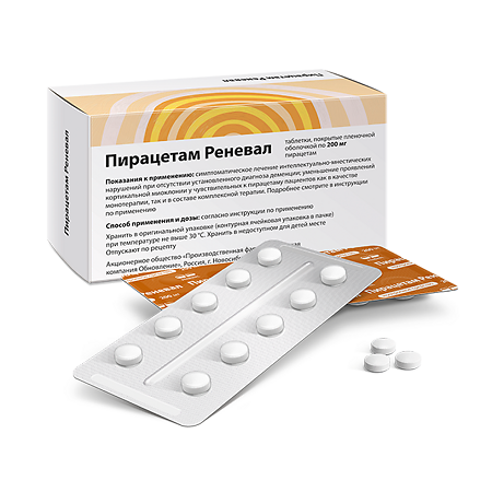 Пирацетам Реневал таблетки покрыт.плен.об. 200 мг 60 шт
