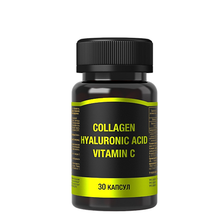 Коллаген, Гиалуроновая кислота, Витамин С (Collagen, Hyaluronic acid, Vitamin C) капсулы массой 625 мг 30 шт
