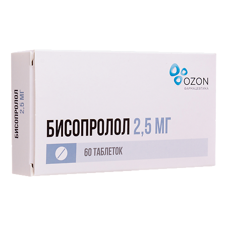 Бисопролол таблетки покрыт.плен.об. 2,5 мг 60 шт