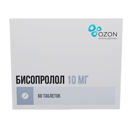 Бисопролол таблетки покрыт.плен.об. 10 мг 60 шт