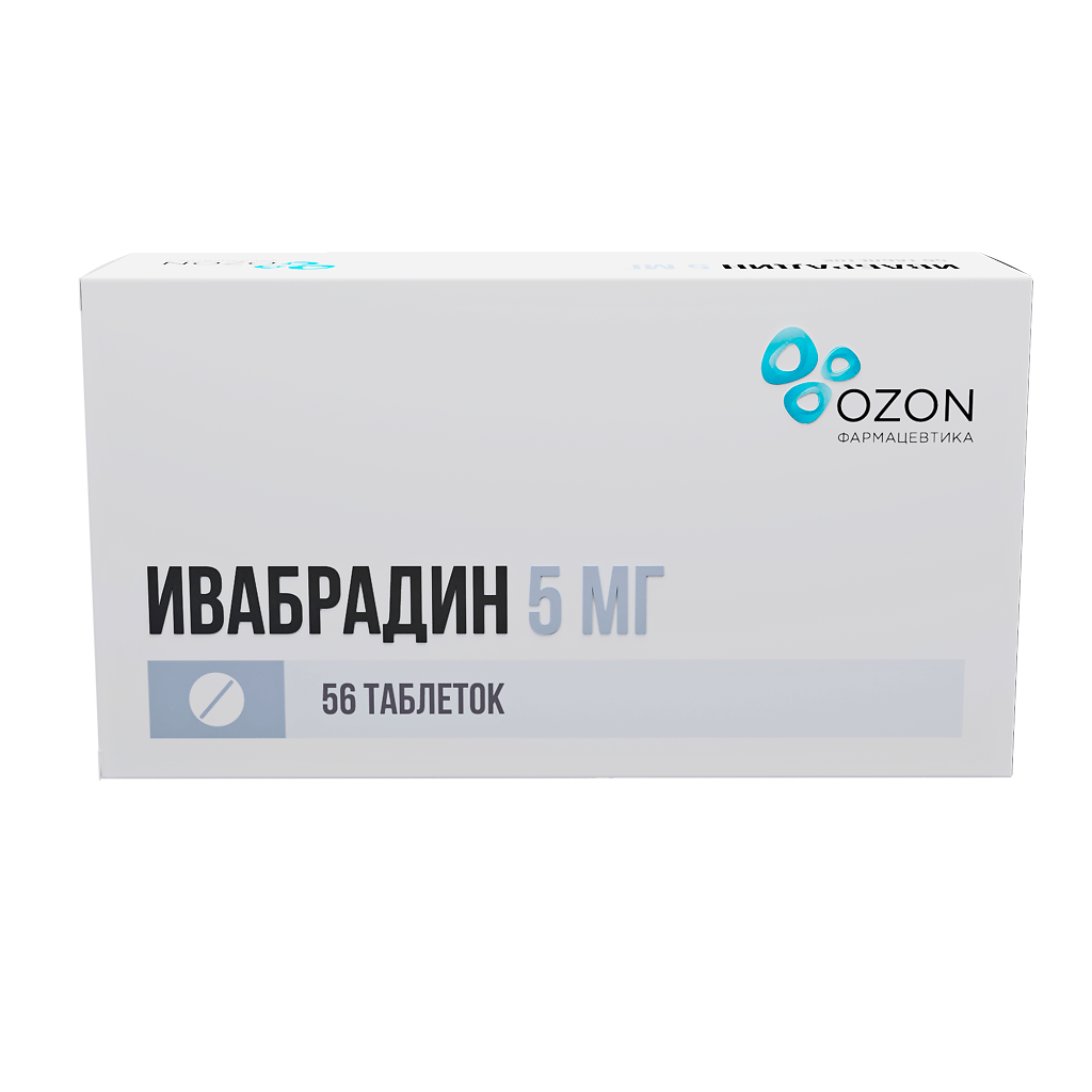 Ивабрадин таблетки покрыт.плен.об. 5 мг 56 шт - купить, цена и отзывы,  Ивабрадин таблетки покрыт.плен.об. 5 мг 56 шт инструкция по применению,  дешевые аналоги, описание, заказать в Москве с доставкой на дом