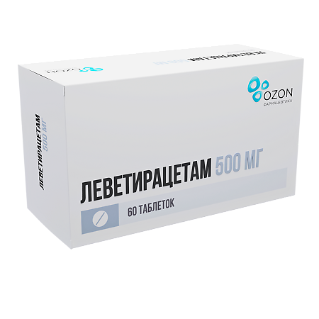 Леветирацетам таблетки покрыт.плен.об. 500 мг 60 шт