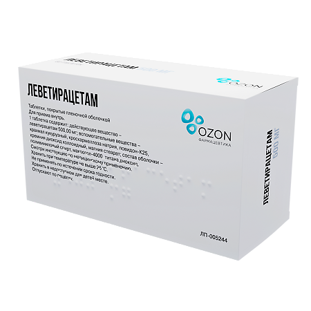 Леветирацетам таблетки покрыт.плен.об. 500 мг 60 шт