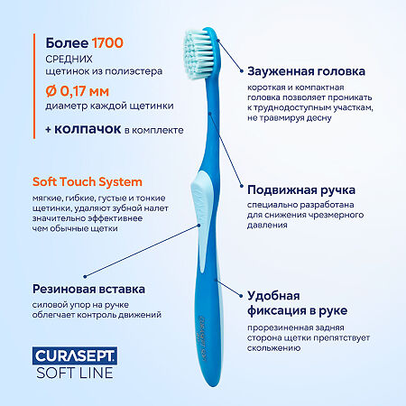 Curasept Softline Зубная щетка Medium 017 средней жесткости 1 шт