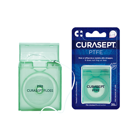 Curasept PTFE Зубная нить вощеная CHX 0,2% со вкусом мяты 35м 1 шт