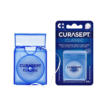 Curasept Classico Зубная нить вощеная CHX 0,2% со вкусом мяты 50м 1 шт