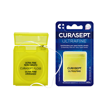 Curasept Ultrafine Зубная нить невощеная ультратонкая CHX 0,2% со вкусом мяты 50м 1 шт