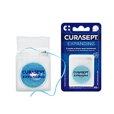 Купить Curasept Microfibra Expanding Зубная нить расширяющаяся вощеная CHX 0,2% со вкусом мяты 30м 1 шт цена