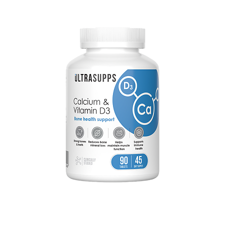 Изображение товара Ултрасаппс Кальций и Витамин D3 таблетки 1700 мг 90 шт для костей и иммунитета