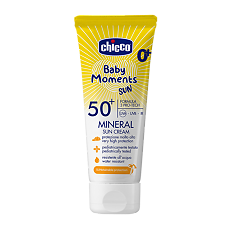 Купить Chicco Крем минеральный солнцезащитный 0+ Baby Moments Sun SPF50+ 75 мл 1 шт цена