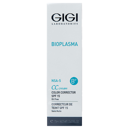GIGI Bioplasma Крем для коррекции цвета кожи лица CC-Cream Color Corrector SPF15 75 мл 1 шт