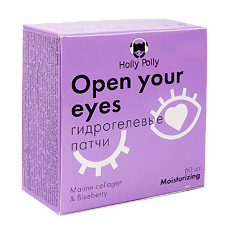 Купить Holly Polly Гидрогелевые патчи для глаз Open your eyes с морским коллагеном и экстрактом черники 60 шт цена