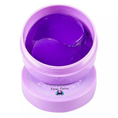 Holly Polly Гидрогелевые патчи для глаз Open your eyes с морским коллагеном и экстрактом черники 60 шт