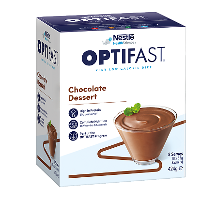 Оптифаст диетическое профилактическое энтеральное питание для детей от 7 лет и взрослых десерт со вкусом шоколада 53 г саше 8 шт