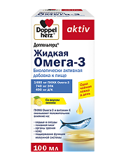 Купить Доппельгерц Актив Жидкая Омега-3 со вкусом лимона фл по 100 мл 1 шт цена
