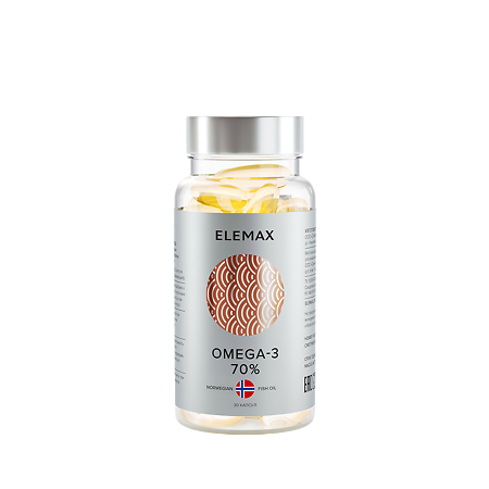 Elemax Омега-3 (OMEGA-3 70%) жирные кислоты высокой концентрации Экстра капсулы по 1620 мг 30 шт
