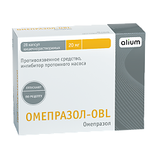 Изображение товара Омепразол-OBL капсулы кишечнорастворимые 20 мг 28 шт