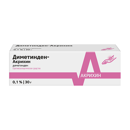 Диметинден-Акрихин гель для наружного применения 0,1 % 30 г 1 шт