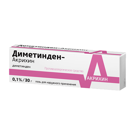 Диметинден-Акрихин гель для наружного применения 0,1 % 30 г 1 шт
