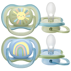 Купить Philips Avent Пустышка Ultra Air SCF085/58 в комплекте с футляром для хранения и стерилизации 0-6 мес 2 шт цена