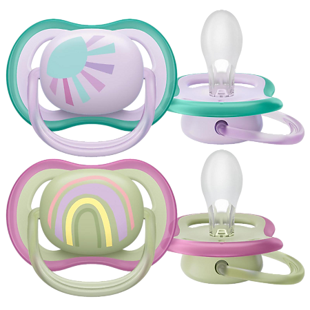 Изображение товара Пустышка Philips Avent Ultra Air 0-6 мес комплект 2 шт с футляром стерилизующим