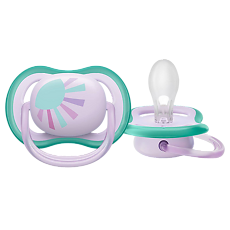 Купить Philips Avent Пустышка Ultra Air SCF086/04 в комплекте с футляром для хранения и стерилизации 0-6 мес 1 шт цена