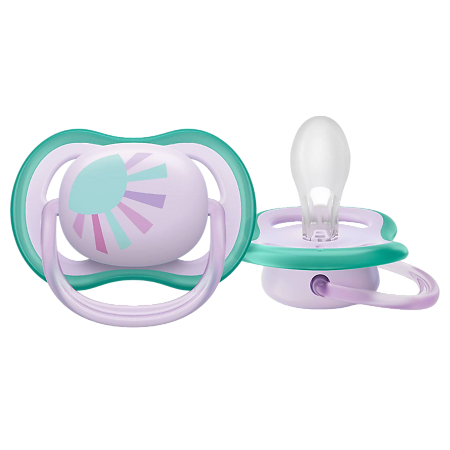 Изображение товара Пустышка Philips Avent Ultra Air для малышей 0-6 мес с футляром для стерилизации
