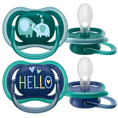 Купить Philips Avent Пустышка Ultra Air SCF349/18 в комплекте с футляром для хранения и стерилизации 18+ мес 2 шт цена