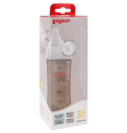 Изображение товара Pigeon Бутылочка для кормления из премиального стекла 240 мл с соской и вентиляцией