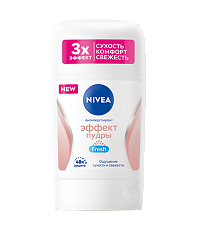 Изображение товара Nivea Дезодорант-антиперспирант Эффект пудры Fresh стик женский 50 мл 1 шт