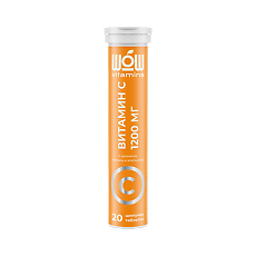 Купить WOW vitamins Витамин С 1200 мг таблетки шипучие массой 3,8 г 20 шт цена