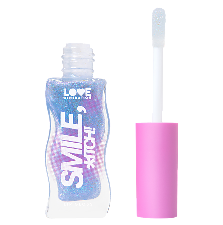 Love Generation Блеск для губ Lipgloss Smile *itch! тон 08 прозрачный с голубыми сияющими частицами 10 мл 1 шт