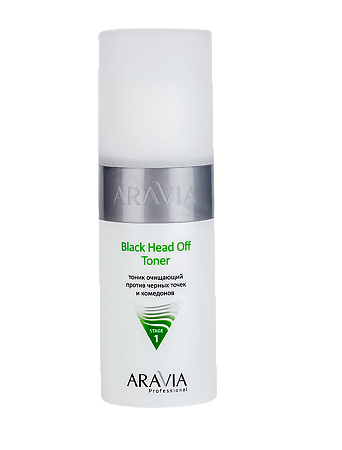 Изображение товара Aravia Professional Тоник очищающий против черных точек и комедонов для жирной и проблемной кожи Black Head Off Toner 150 мл 1 шт